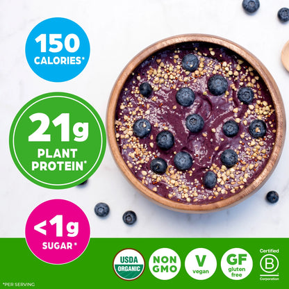 Organic Vegan 21G Protein Powder, Plant Based Shake Drink, Vanilla Bean 1.02Lb