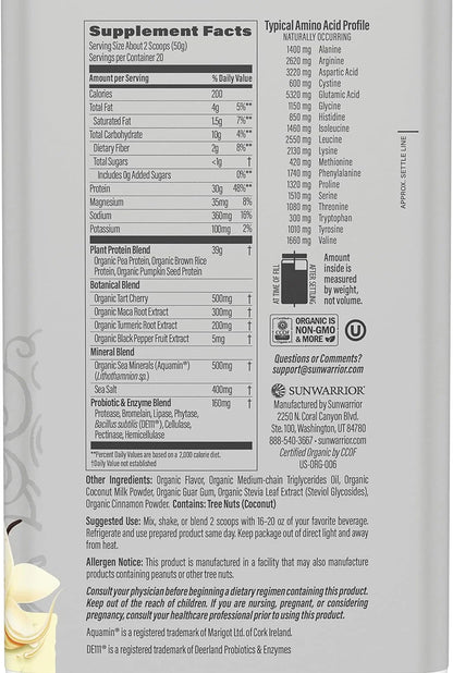 Sport Organic Active Protein Vanilla Vegan Protein Powder 20 Servings