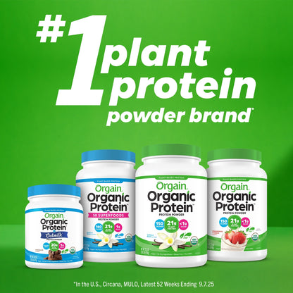 Organic Vegan 21G Protein Powder, Plant Based Shake Drink, Strawberries N Cream 1.02Lb