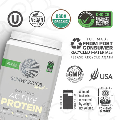 Sport Organic Active Protein Vanilla Vegan Protein Powder 20 Servings