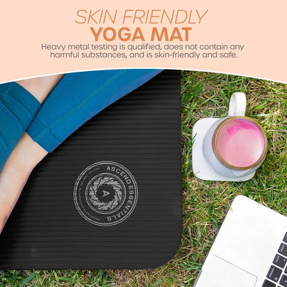 Yoga Mat 10 Mm Thickness with Carry Strap | Lightweight and Non Slip Yoga Mat for Pilates, Yoga | Free Ebook for Mat Workouts