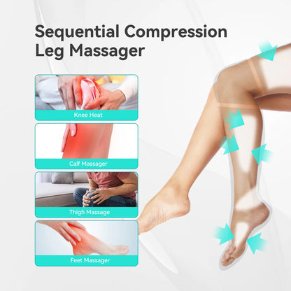 Leg Massager with Heat for Circulation, Air Compression Calf Foot Massager, Gifts