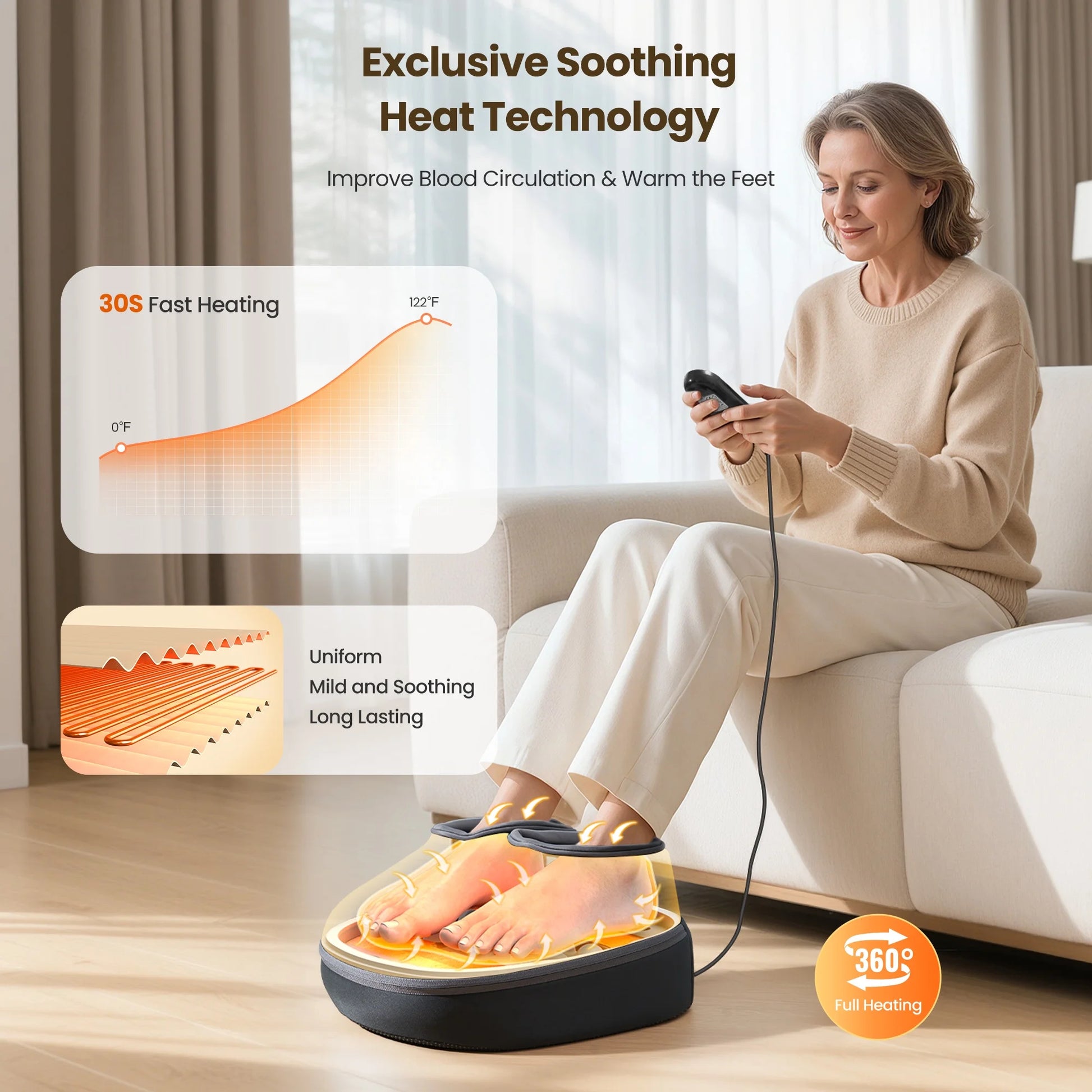 Foot Massager with Heat,Shiatsu Foot Massager Machine for Plantar Fasciitis, FSA HSA Eligible, Mothers Day Gifts for Women Mom