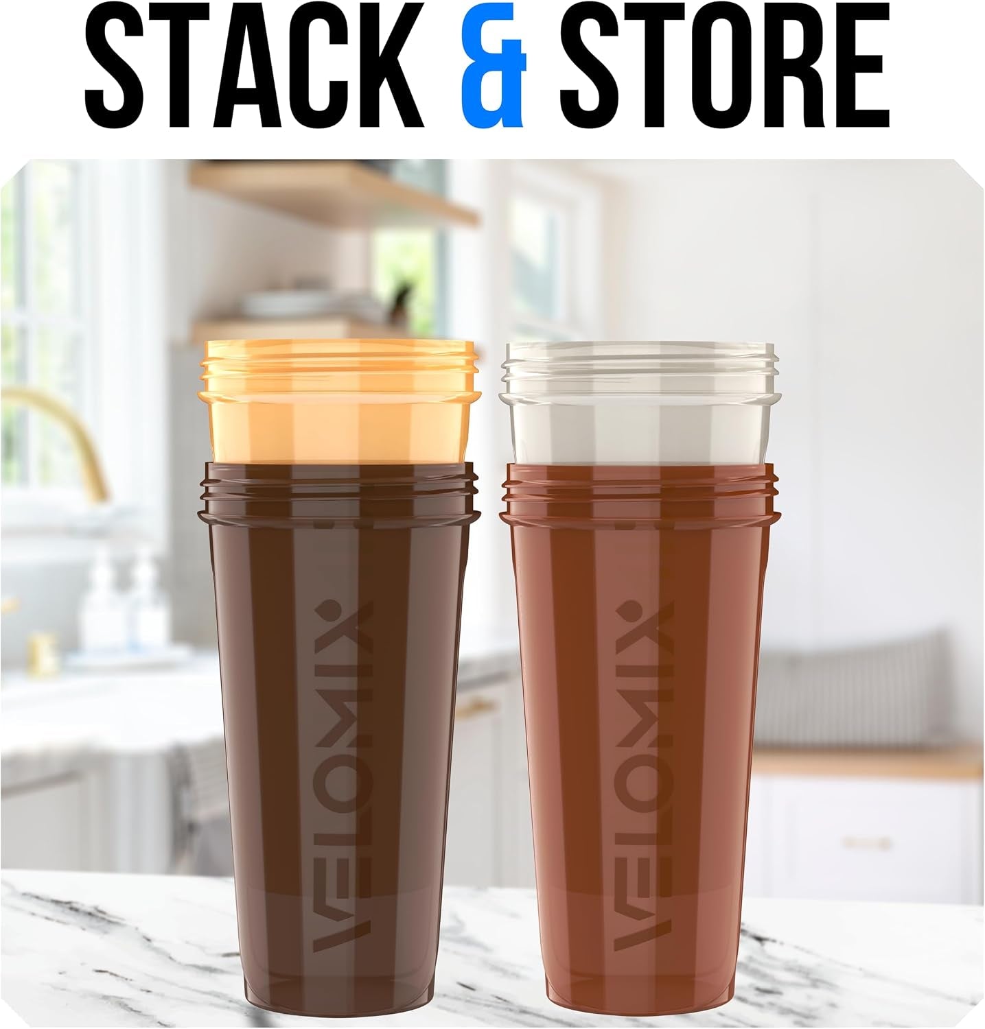 -4 PACK 28 Oz Protein Shaker Bottle for Protein Mixes -4X Wire Whisk | Leak Proof Shaker Cups for Protein Shakes | Large, Stackable Protein Shaker Bottle Pack | Dishwasher Safe (A3) Urban Tone